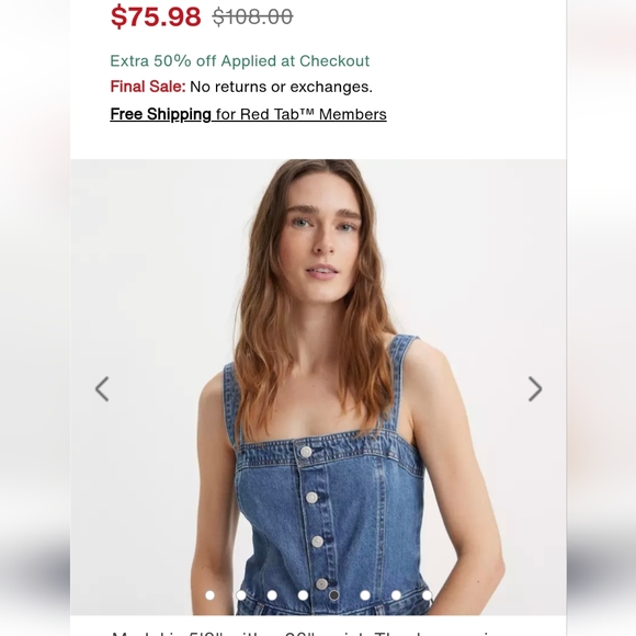 BRAND NEW LEVIS DENIM ROMPER - Picture 5 of 16